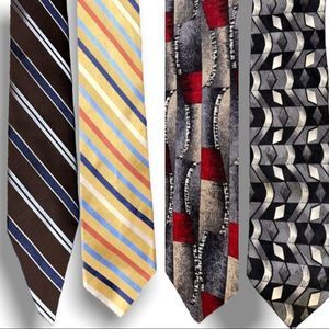 Four (4) silk ties - Hilfiger, Izod, Balmain
